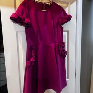 Ted Baker Fuchsia Women’s Dress with Ruffle Accents